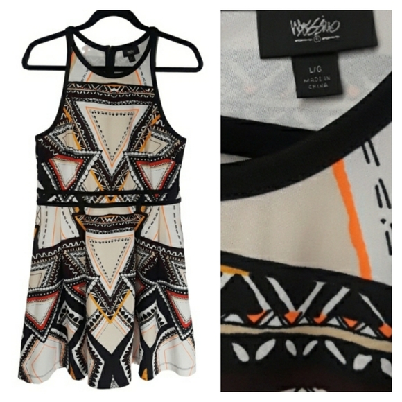 Mossimo Supply Co. Dresses & Skirts - MOSSIMO Tribal Geometric Print Fit and Flare Sleeveless Dress Large